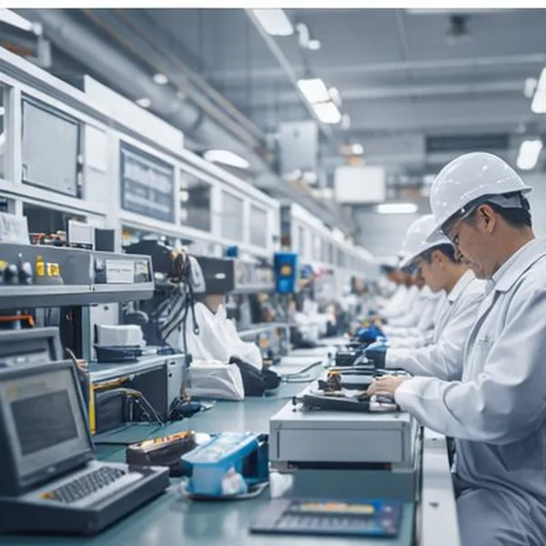 Clean room electronics assembly line – precision electronics manufacturing