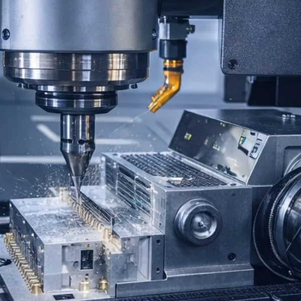 CNC machining process in precision mold tooling manufacturing facility